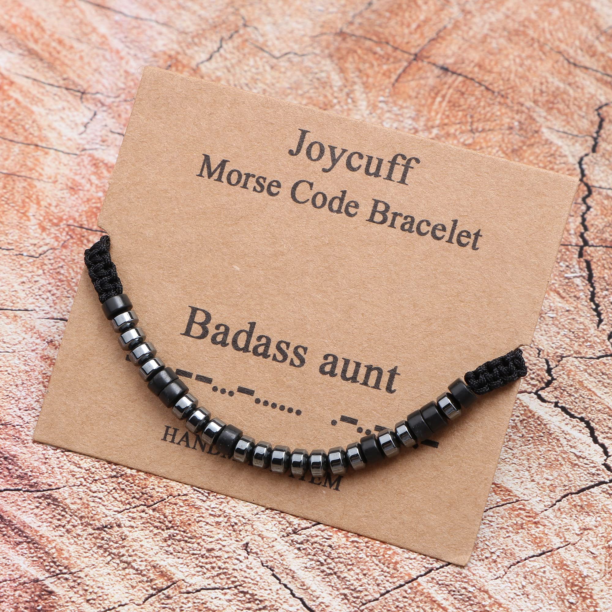 Bracelets for Aunt Funny Birthday Christmas Gifts for Aunt Women Fashion Handmade Silk Wrap Adjustable Bracelet for Women Morse