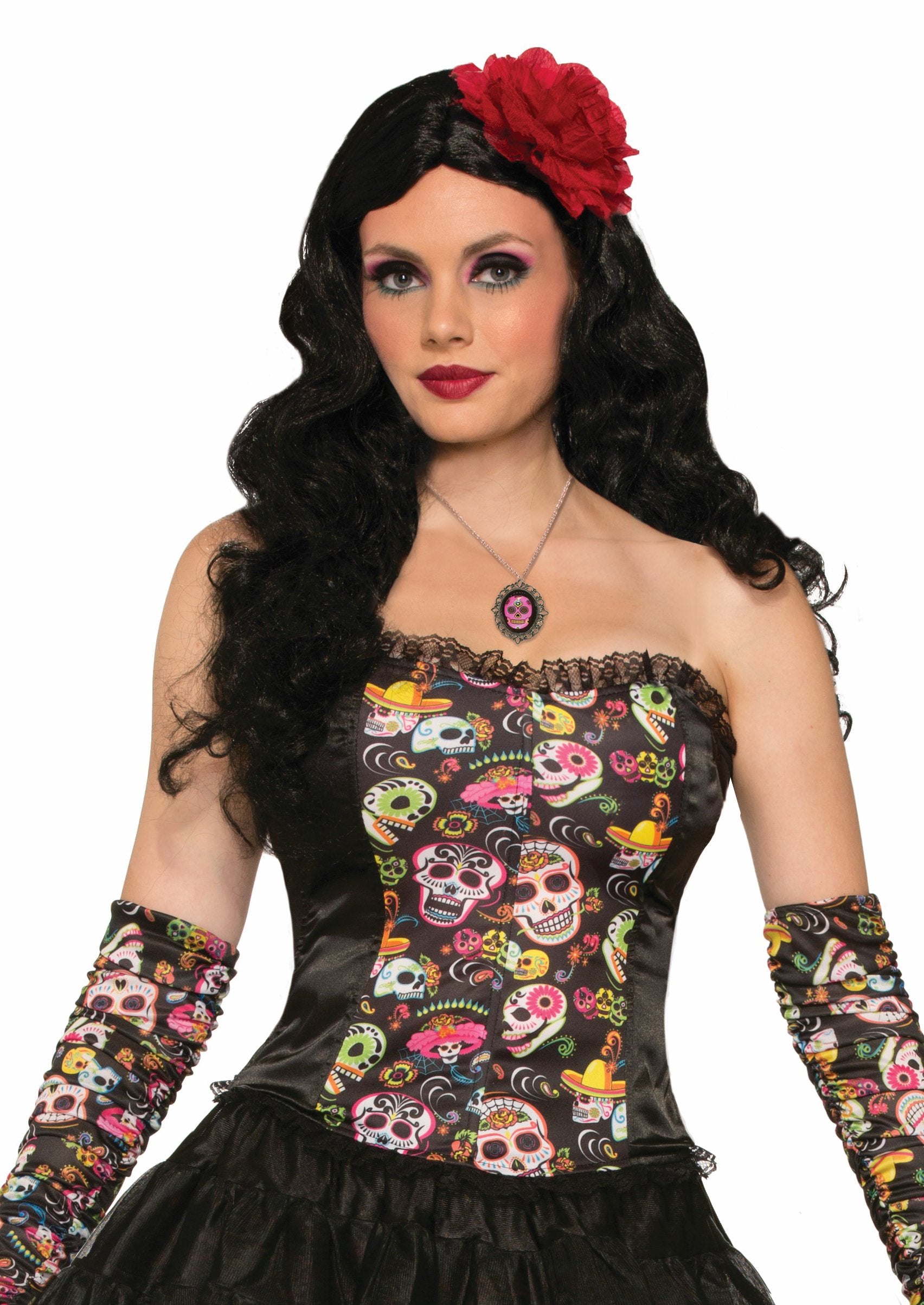 Day Of The Dead Women's Skull Costume Corset One Size