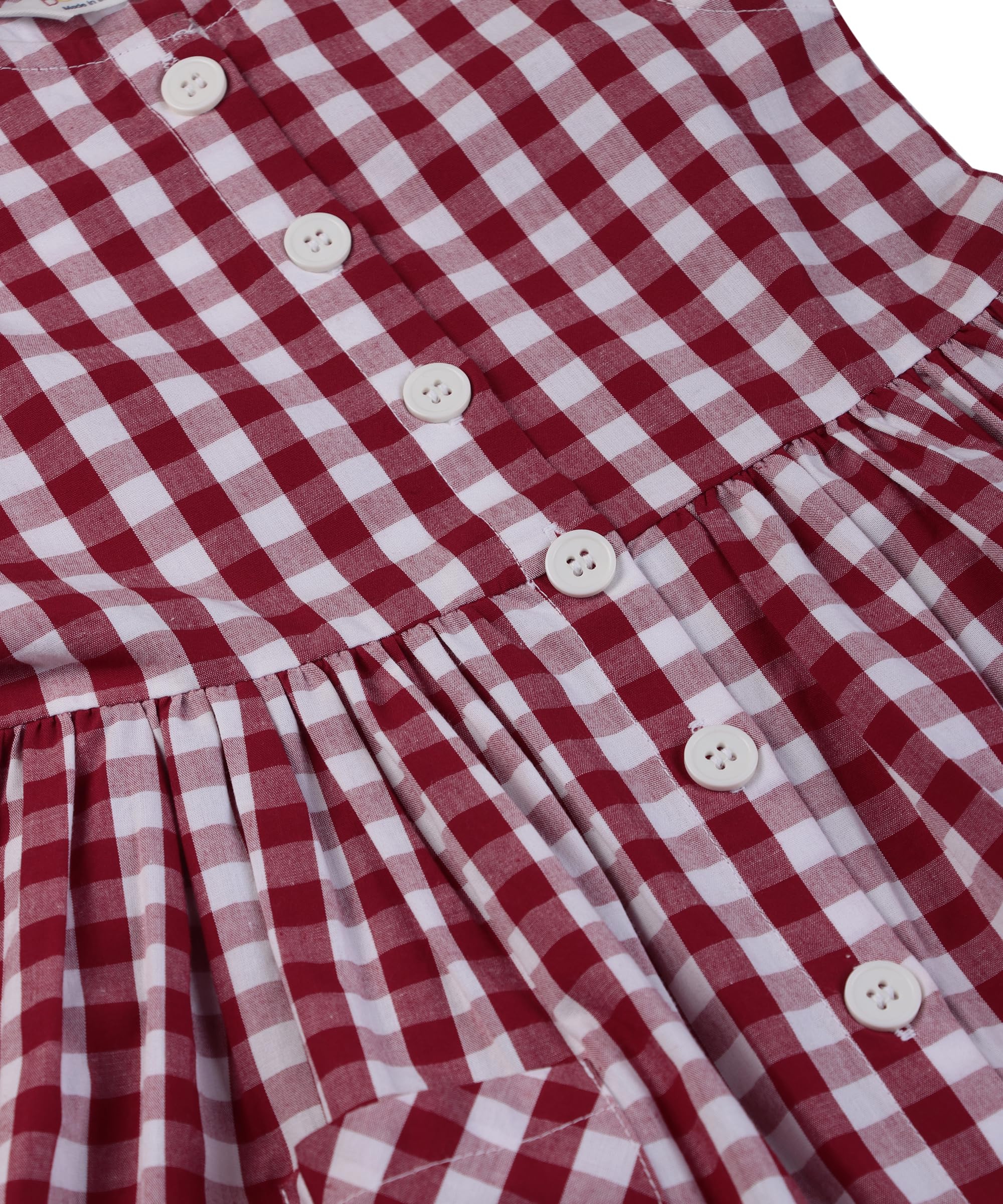 Beebay Kids Girls Y/d Check Button Through Dress Red