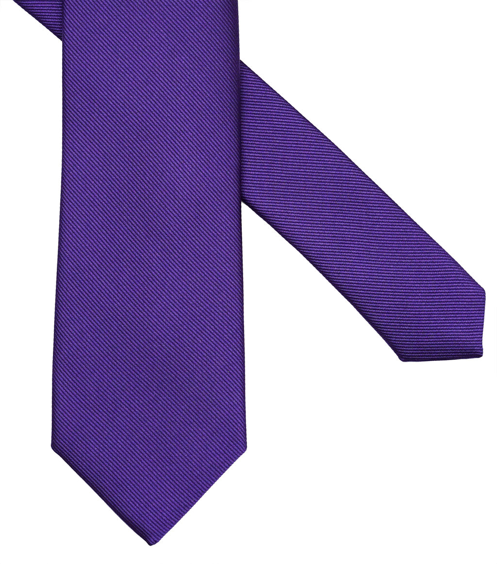 ZENXUS Solid Skinny Ties for Men, 25 inch Slim Royal Purple Necktie