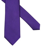 ZENXUS Solid Skinny Ties for Men, 25 inch Slim Royal Purple Necktie