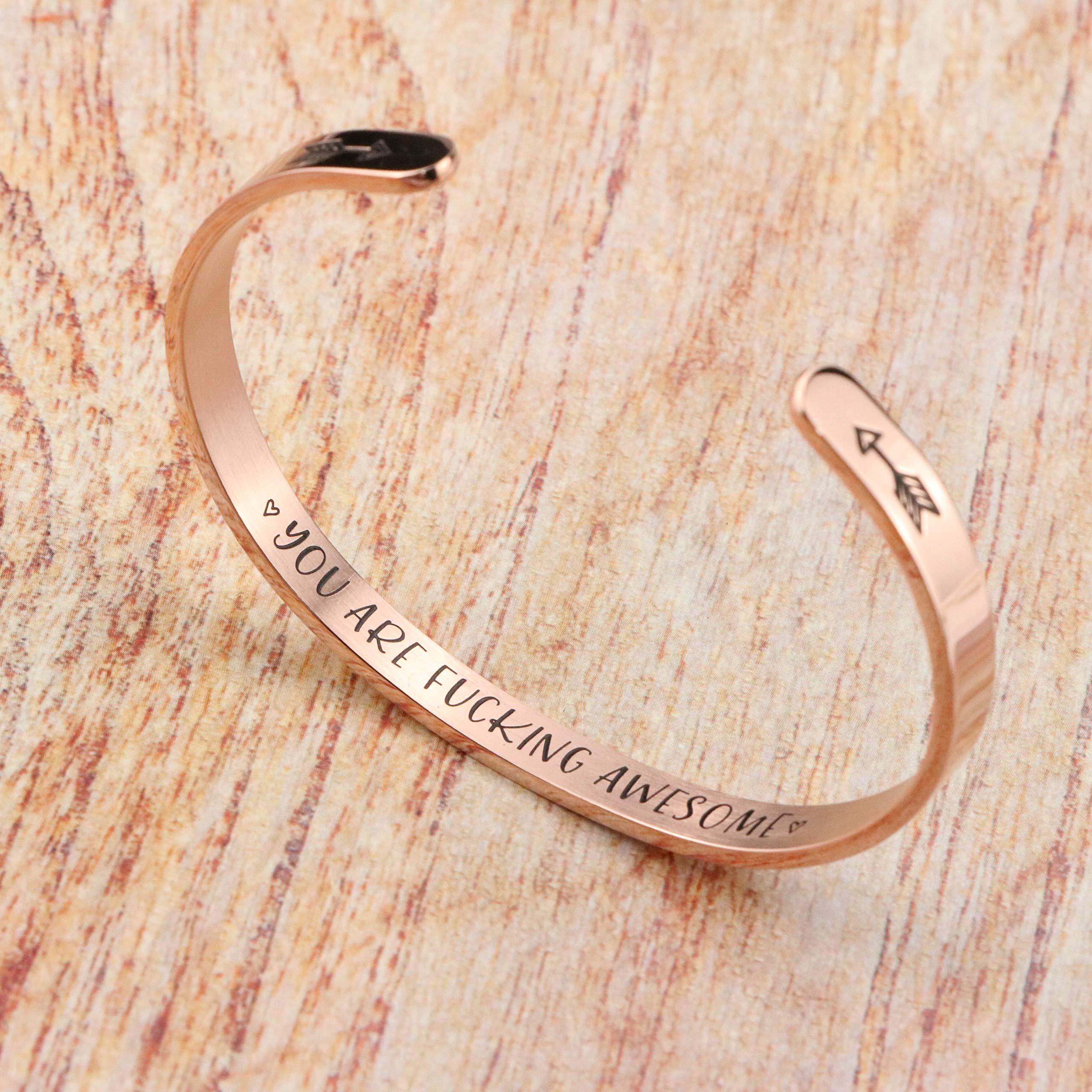 JoycuFF Inspirational Gift for Her Friend Birthday Christmas Gifts Women Cuff Bracelets Encouragement Friendship Jewelry You Are