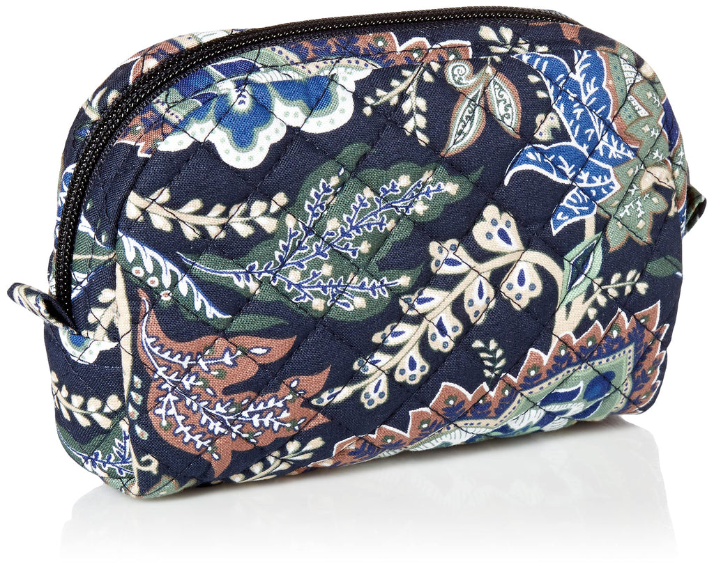 Vera Bradley Women's Cotton Mini Cosmetic Makeup Organizer Bag, Java Navy Camo - Recycled Cotton, One Size