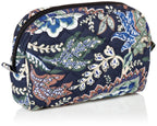 Vera Bradley Women's Cotton Mini Cosmetic Makeup Organizer Bag, Java Navy Camo - Recycled Cotton, One Size