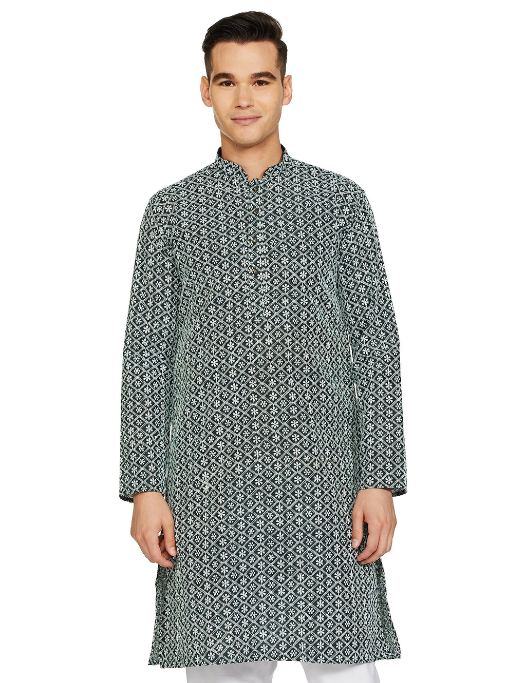 Be Active MenS Traditional Embroidered Lucknowi Full Sleeves Kurta || Cotton Kurta For Men || Men Kurta For Wedding || Kurta Fo