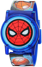 Accutime Kids Marvel Spider-Man Digital Quartz Plastic Watch for Boys & Girls with LCD Display, Blue (Model: SPD4493)