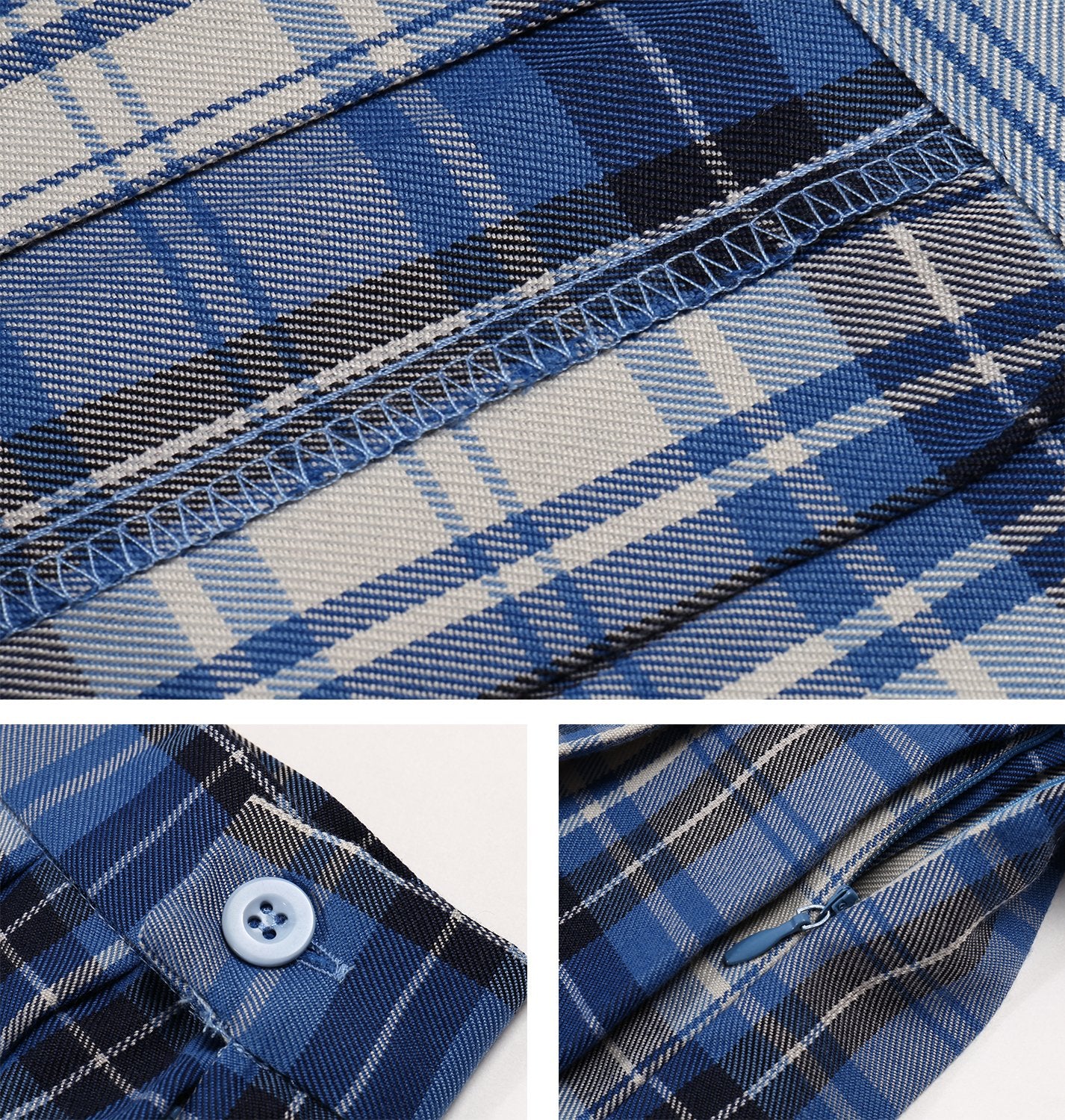 Beautifulfashionlife Womens high Waisted Stripes Slim A line Skirts Costumes (XL, Blue Mixed White Black)