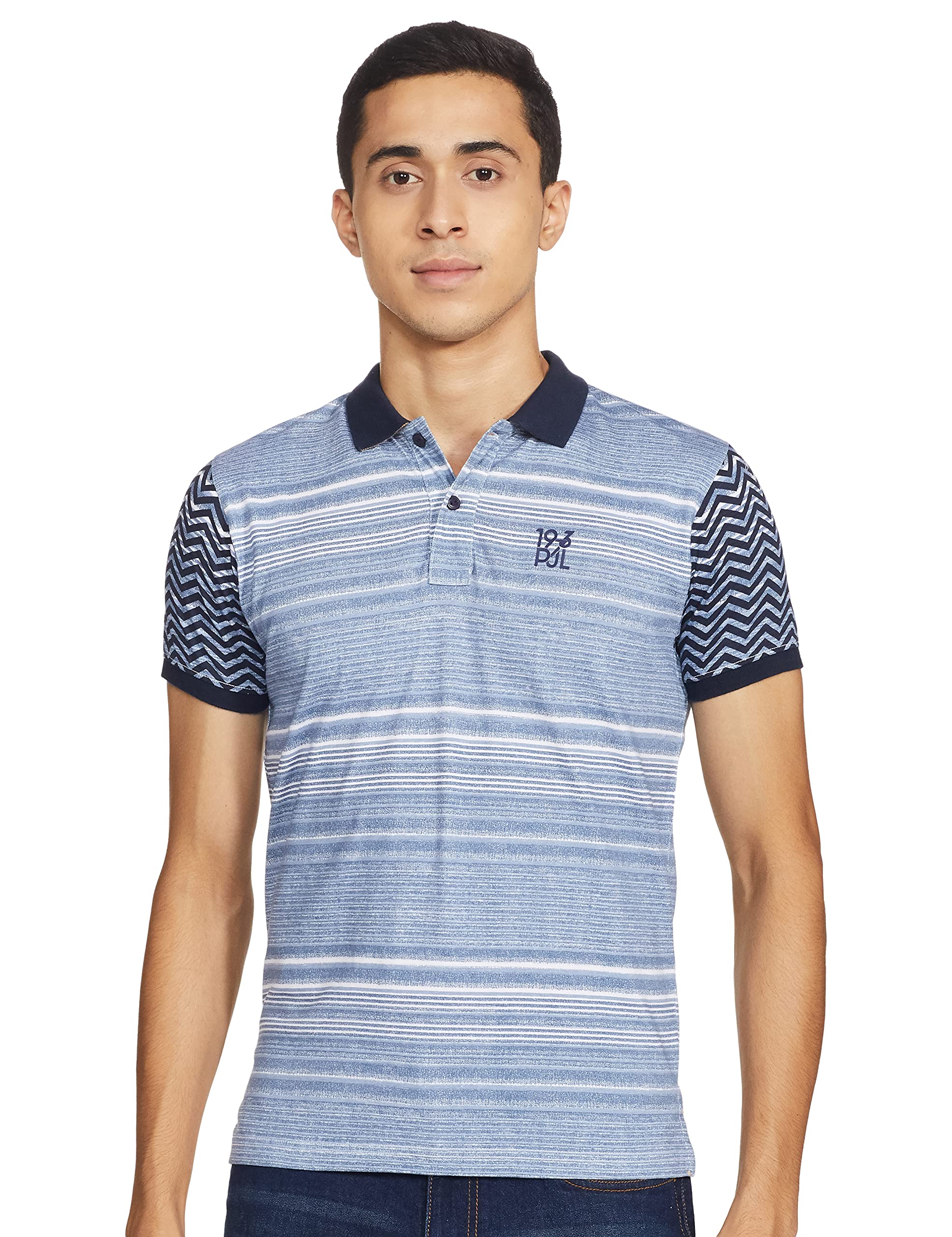 Pepe Jeans MenS Striped Regular T-Shirt (Pm507012559S_Dark Denim Navy Blue)