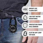 Dakota Watch Microlight, Clip Watch, Flashlight and Watch, Outdoor Gifts for Men, Use for Field and Work Watch, Tactical Watch w