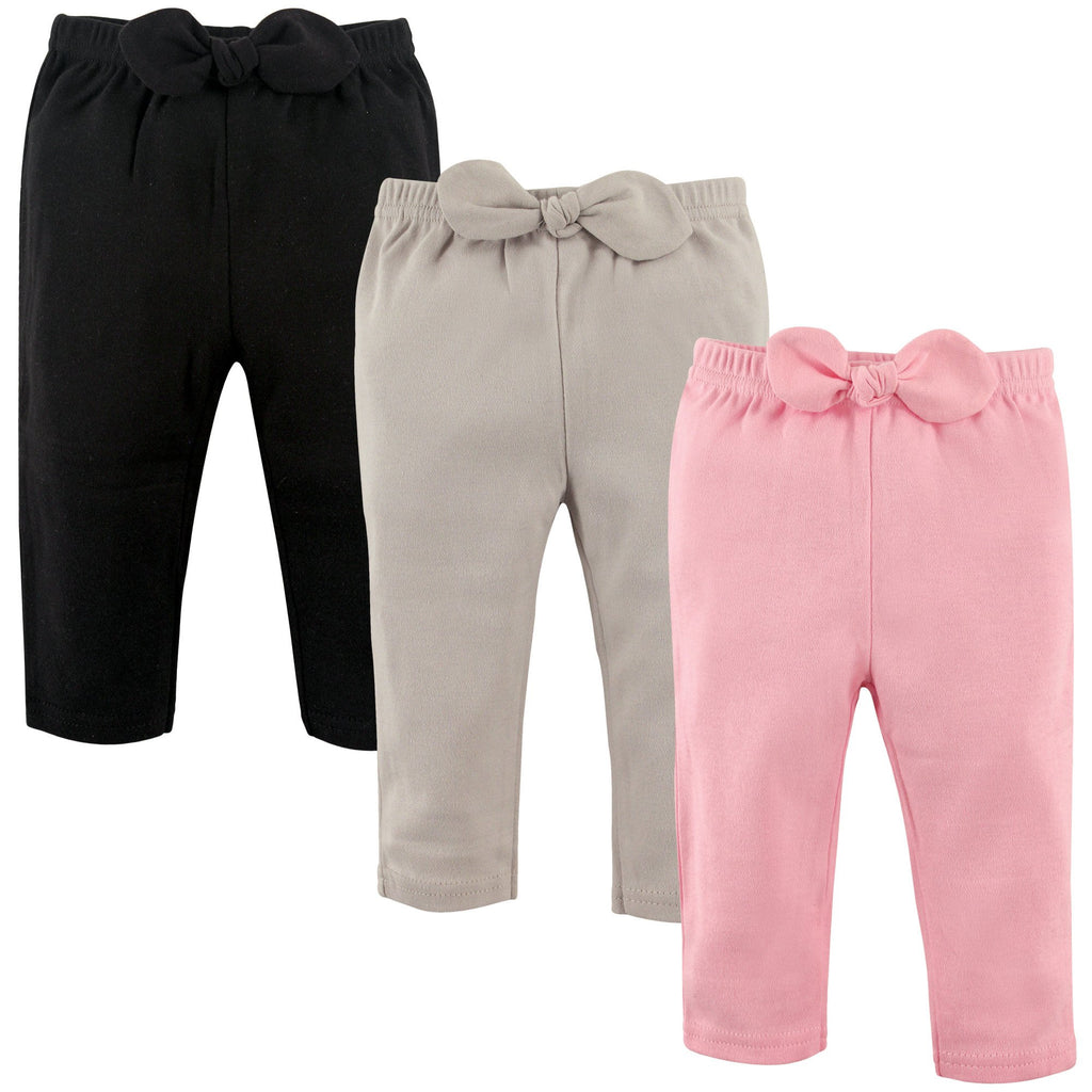 Hudson Baby Unisex Baby cotton Pants and Leggings Light Pink Black, 4 Toddler