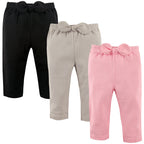 Hudson Baby Unisex Baby cotton Pants and Leggings Light Pink Black, 4 Toddler
