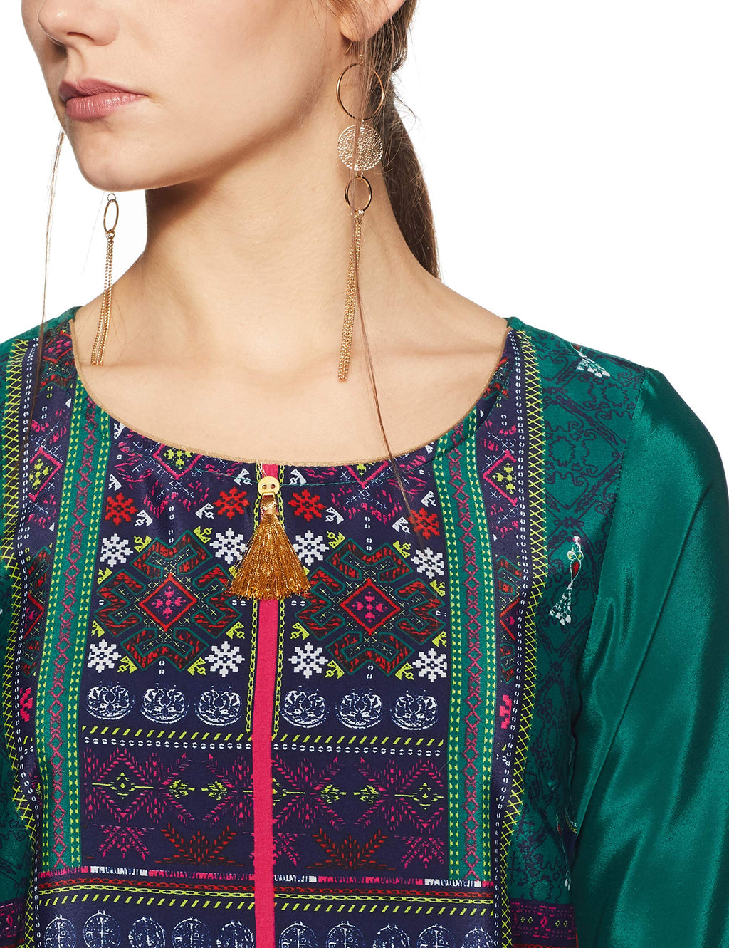 Aurelia Womens Synthetic Regular Kurta (18AUA10178-100231_Green_XS)