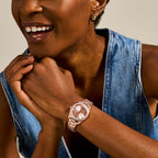 Fossil Scarlette Mini Women's Quartz Stainless Steel Three-Hand Watch, Rose Gold Glitz (Model ES4318)