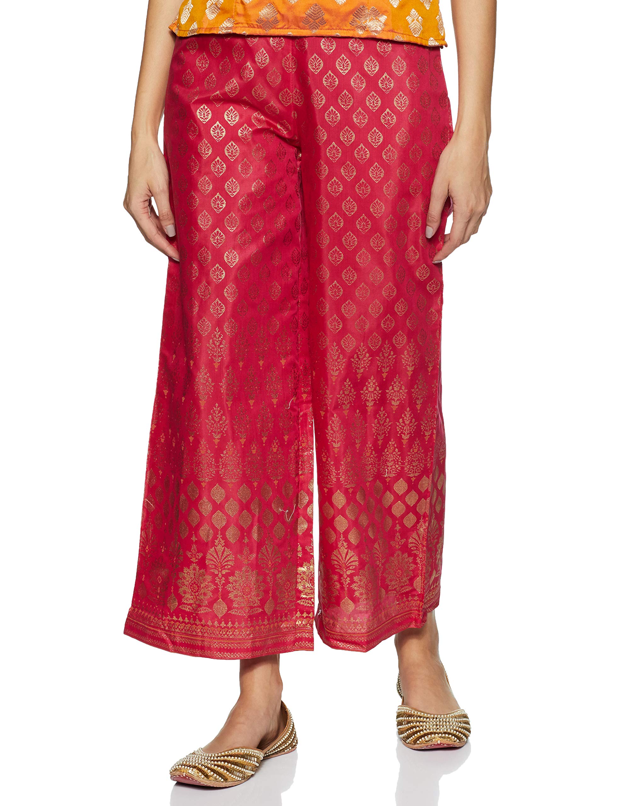 Aurelia WomenS Loose Fit Synthetic Palazzo (19Aua60005-500823_Pink_Large_Pink_L)