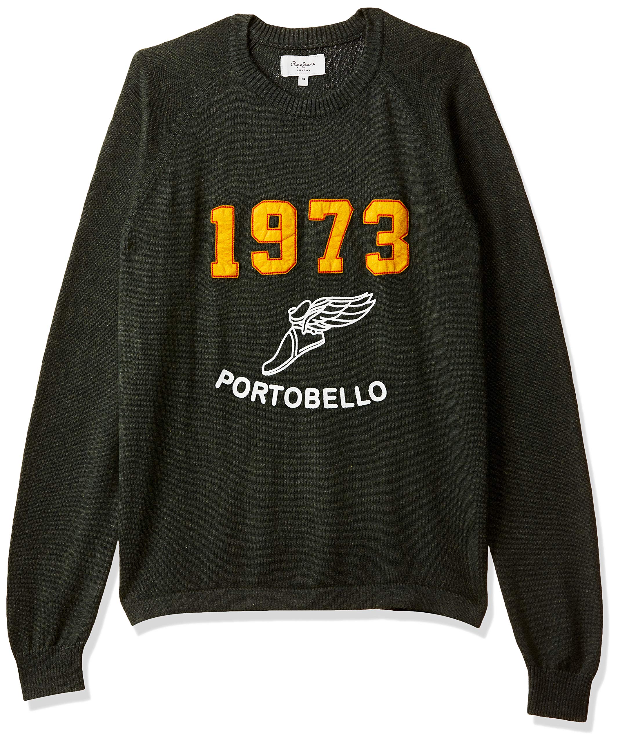 Pepe Jeans BoyS Cotton Sweater (Pibt200314_Dk-Olive_14-15 Years)