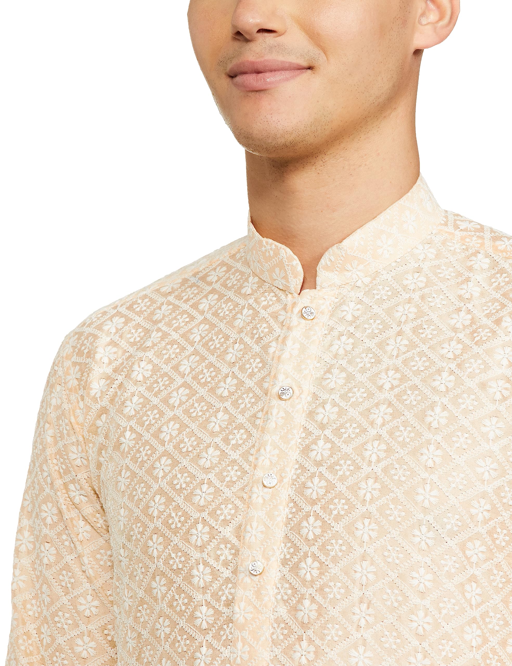 Be Active MenS Traditional Embroidered Lucknowi Full Sleeves Kurta || Cotton Kurta For Men || Men Kurta For Wedding || Kurta Fo