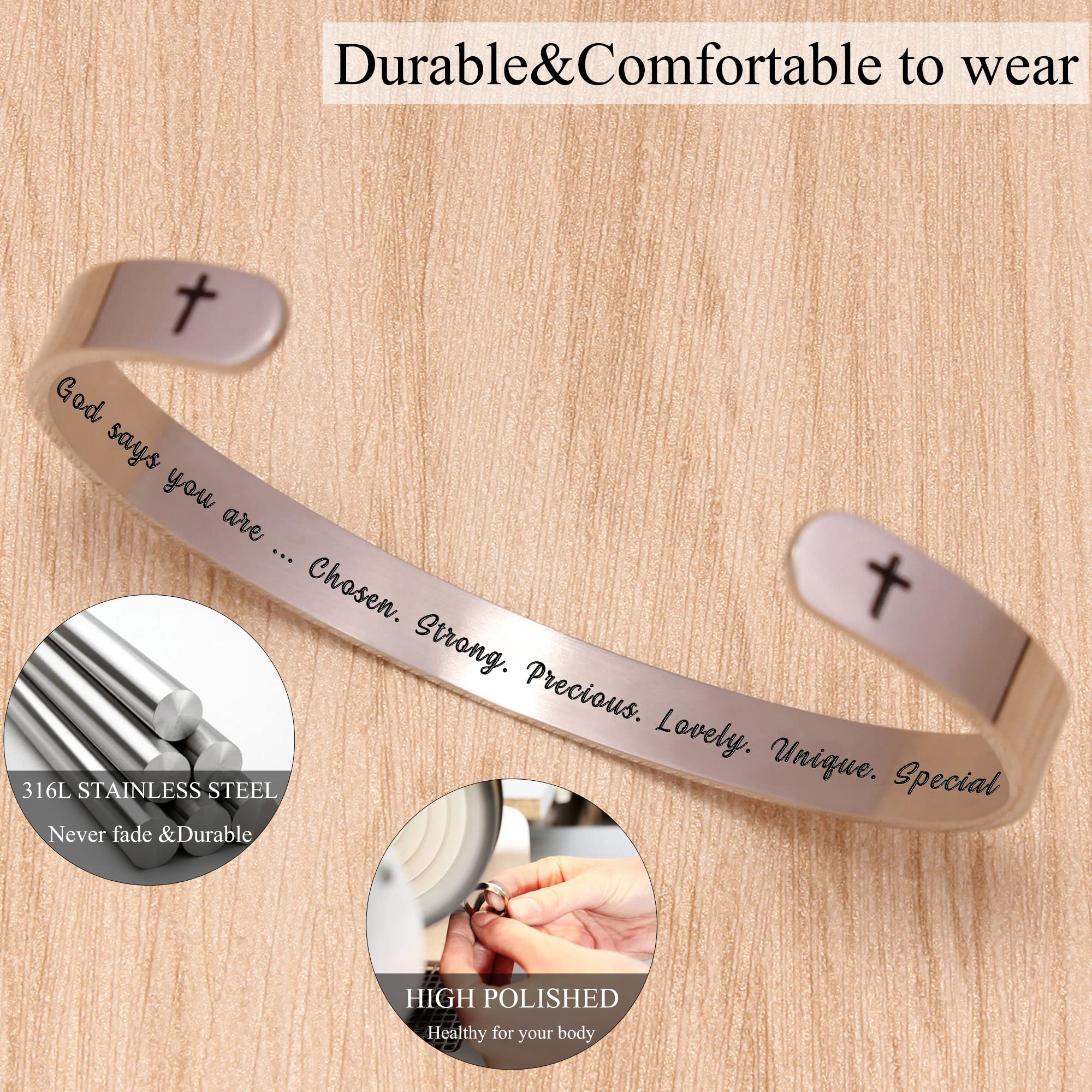 Btysun Inspirational Bracelets for Women Christian Gifts for Her Teen Girls and Boy Best Friend Bracelet Religious Bible Verse M