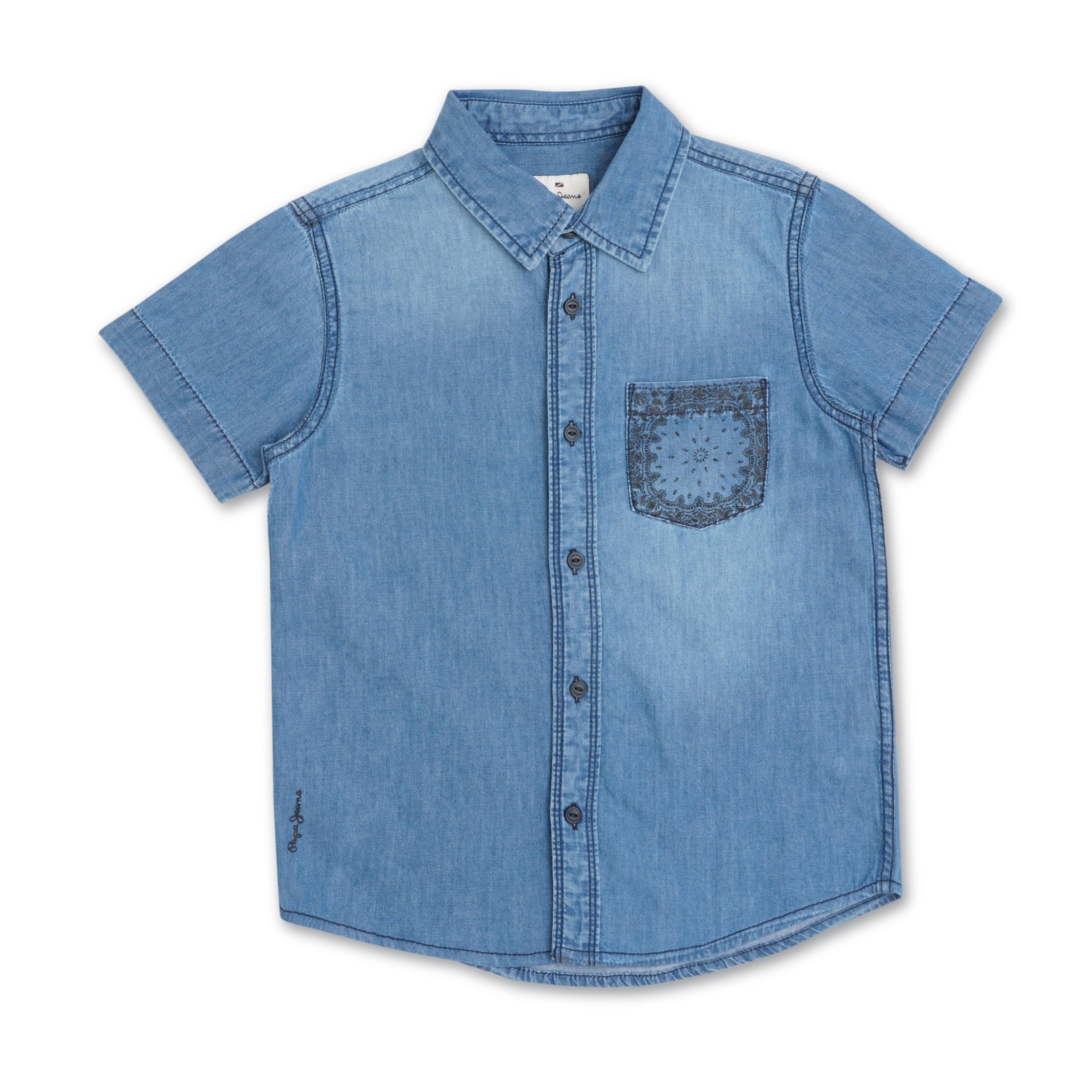 Pepe Jeans BoyS Regular Fit Shirt (Pb302429G2200012_Mid Lt Wash Denim