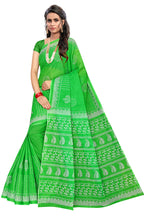 TAMAIRA FASHION Womens Moonga Check Pure Cotton Saree Without Blouse Piece(1756_ParrotGreen)