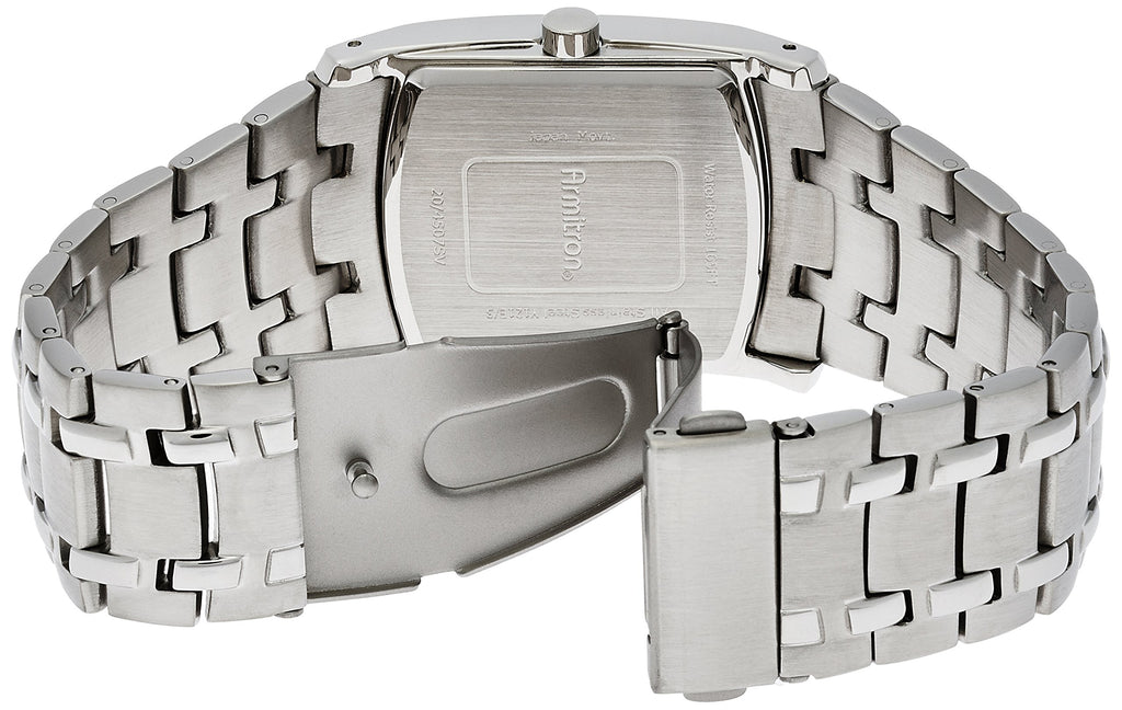 Armitron Men's 204507DBSV Stainless Steel Dress Watch with Genuine Crystals