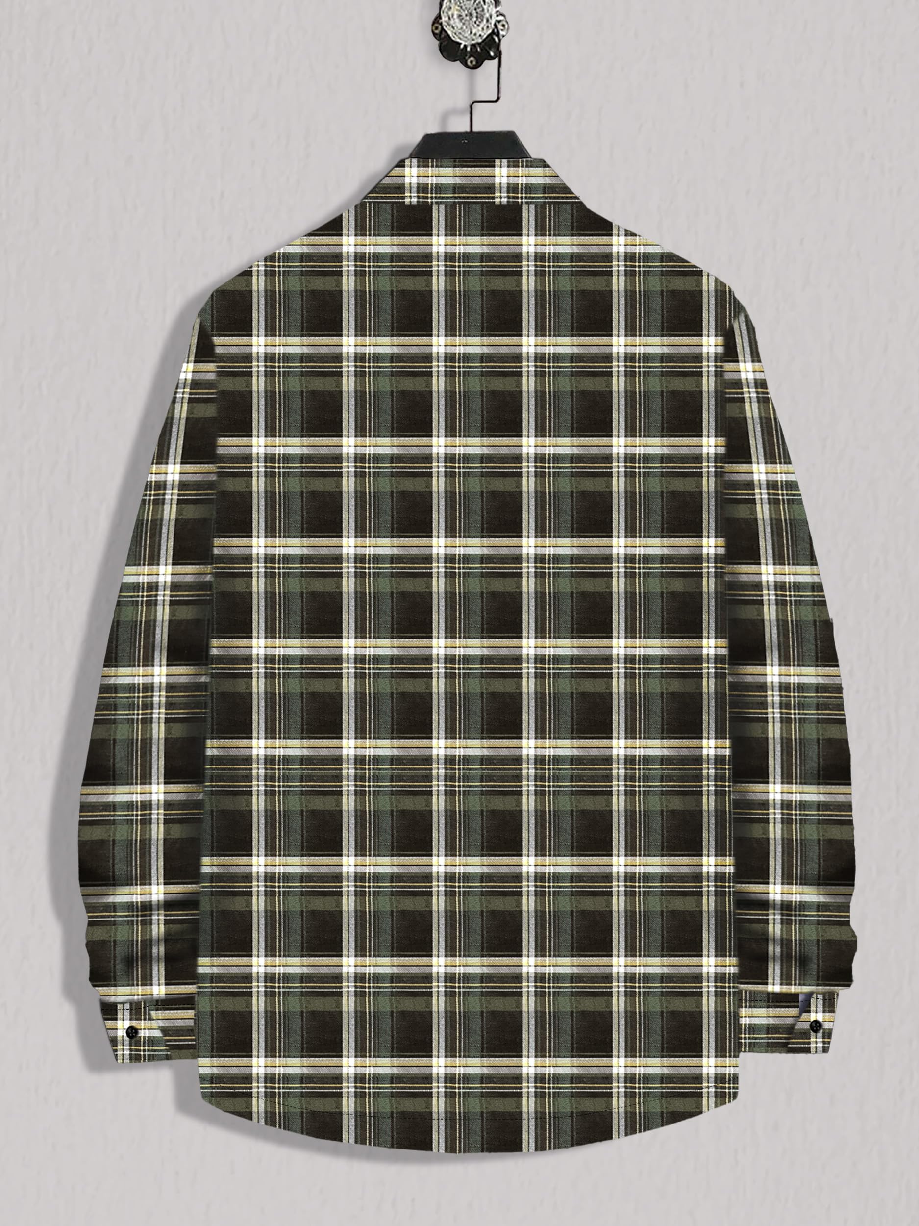 Noble Monk MenS Regular Long Sleeve Cotton Check Shirt | Casual Shirt With Spread Collar