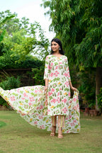 ANNI DESIGNER Women s Rayon Blend Kurta with Pants and Dupatta, cream, XL