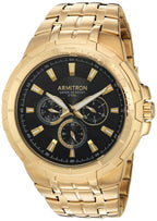 Armitron Men's 20/5144BKGP Multi-Function Dial Gold-Tone Bracelet Watch