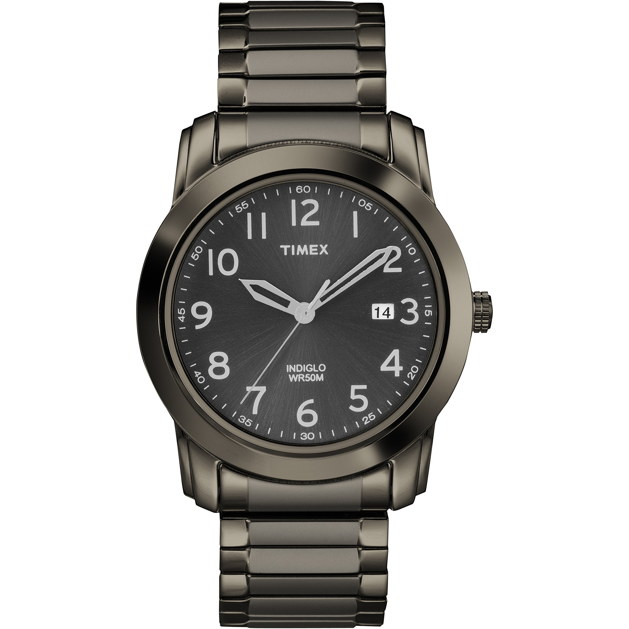 Timex Men's T2P135 Highland Street Gray Stainless Steel Expansion Band Watch