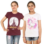 Kyda Kids Girls Cotton Full Sleeve Printed Tops - Multicolor (Pack Of 2)