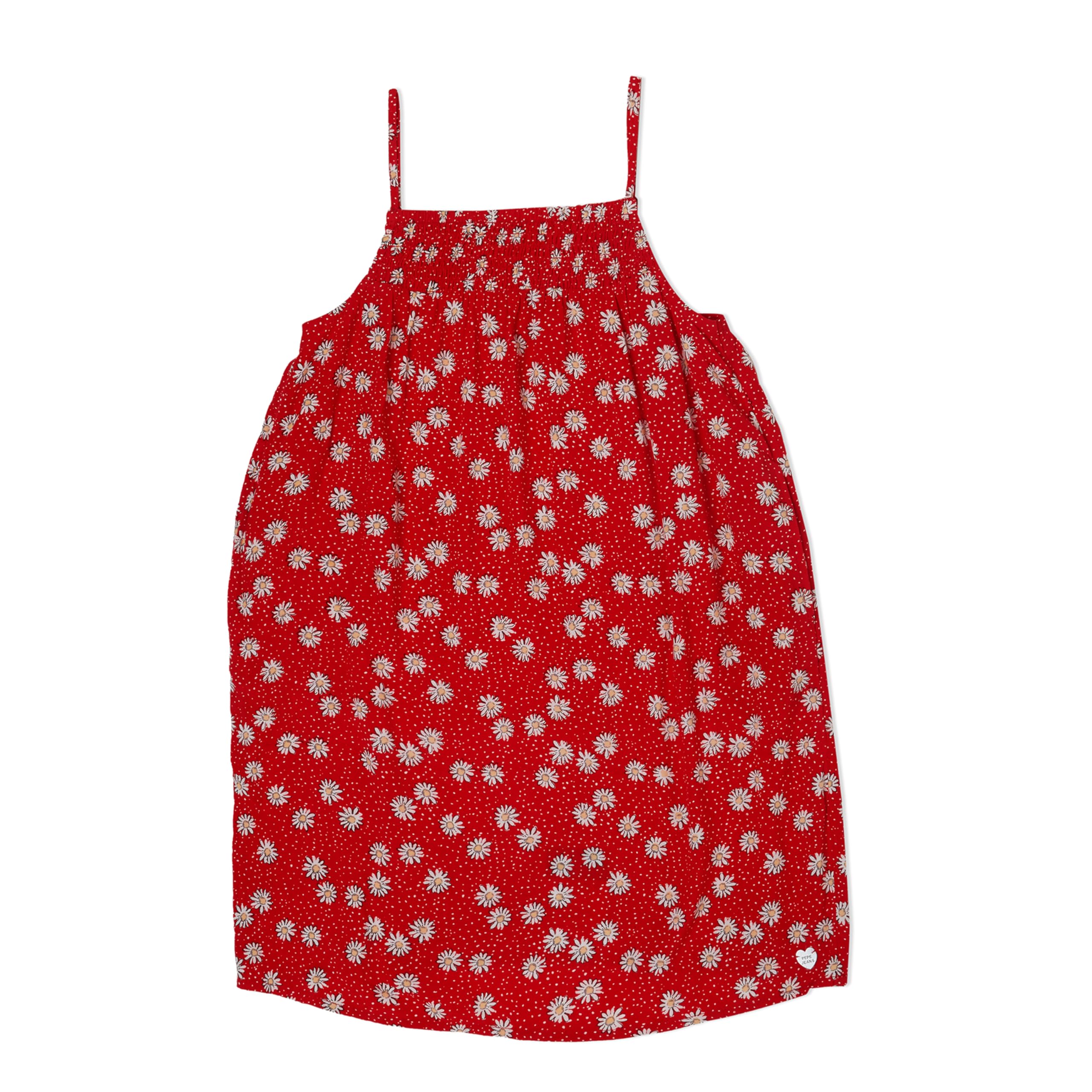 Pepe Jeans GirlS Rayon A-Line Knee-Length Casual Dress (Pg951563_Red_8)