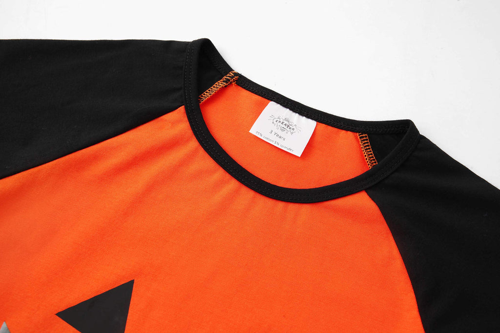 Halloween Pumpkin Toddler Baby Girls Boys Long Sleeve Shirts Raglan Shirt Baseball Tee Cotton T-Shirt (Halloween, 3 Years)