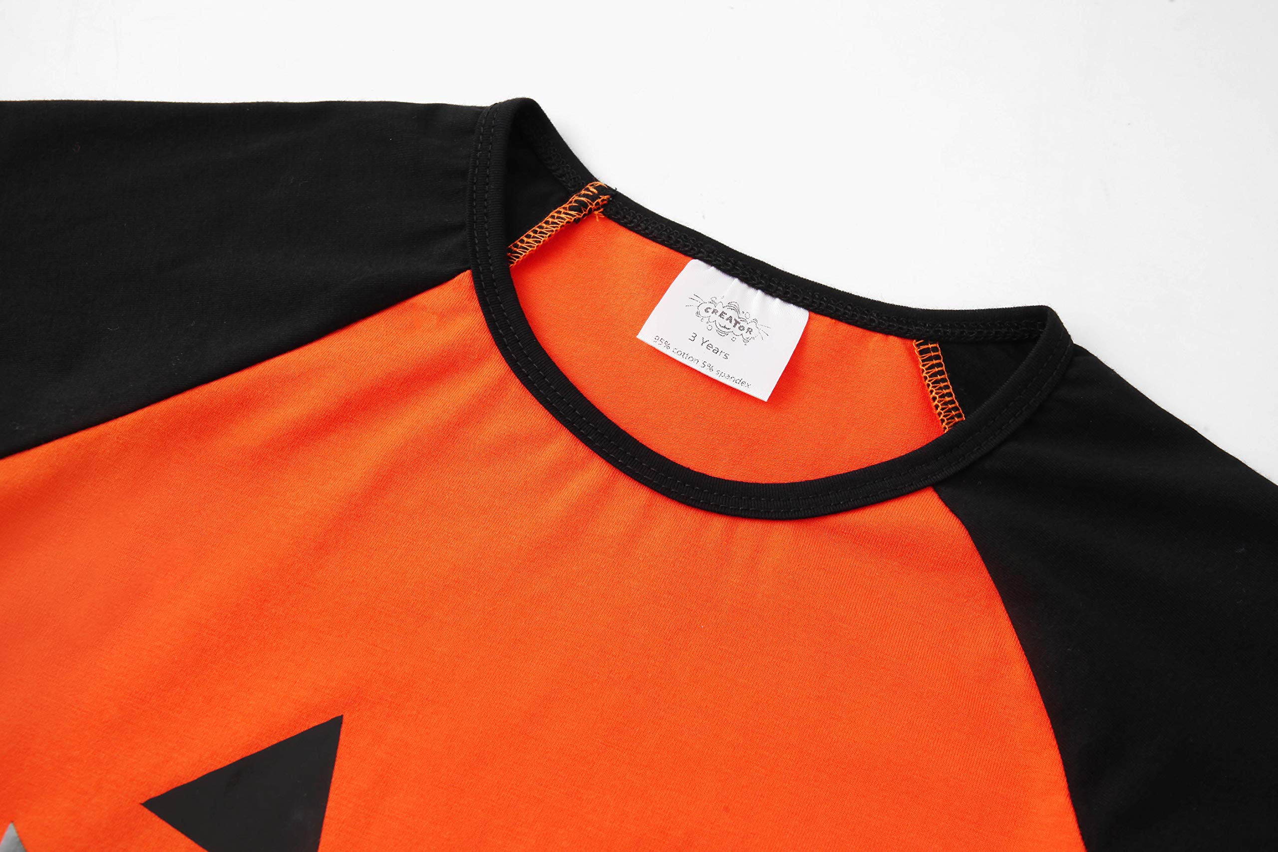 Halloween Pumpkin Toddler Baby Girls Boys Long Sleeve Shirts Raglan Shirt Baseball Tee Cotton T-Shirt (Halloween, 1-2 Years)