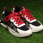 Puzeam Upgrade Tight Weave Flat Shoelaces 28 Colors 5/16 Wide Shoe Laces for Sneakers-Red-100