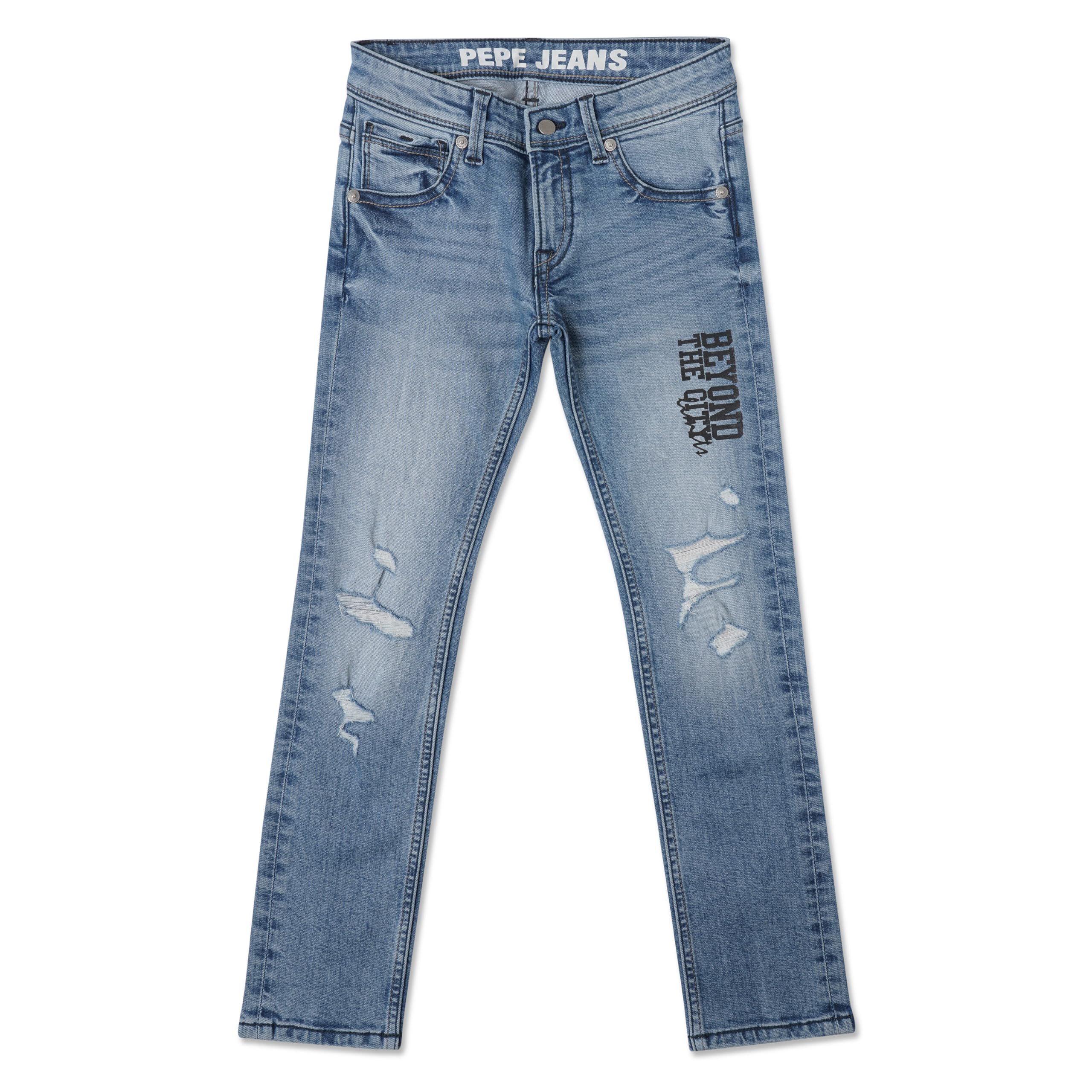 Pepe Jeans Solid Denim Slim Fit Boys Jeans (Blue, 4 Years)