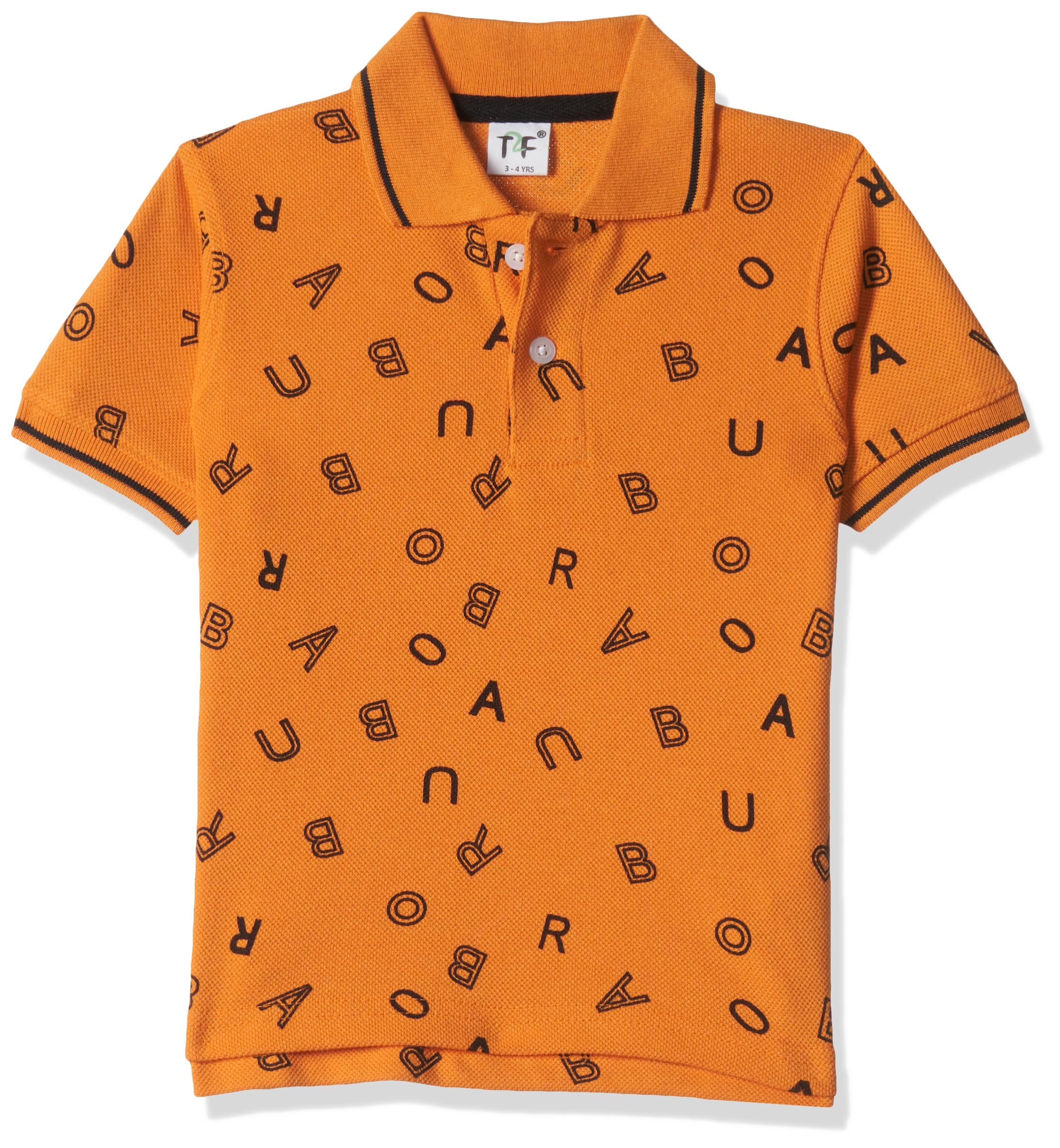 T2F Boys Cotton Regular Fit T-Shirt Yellow