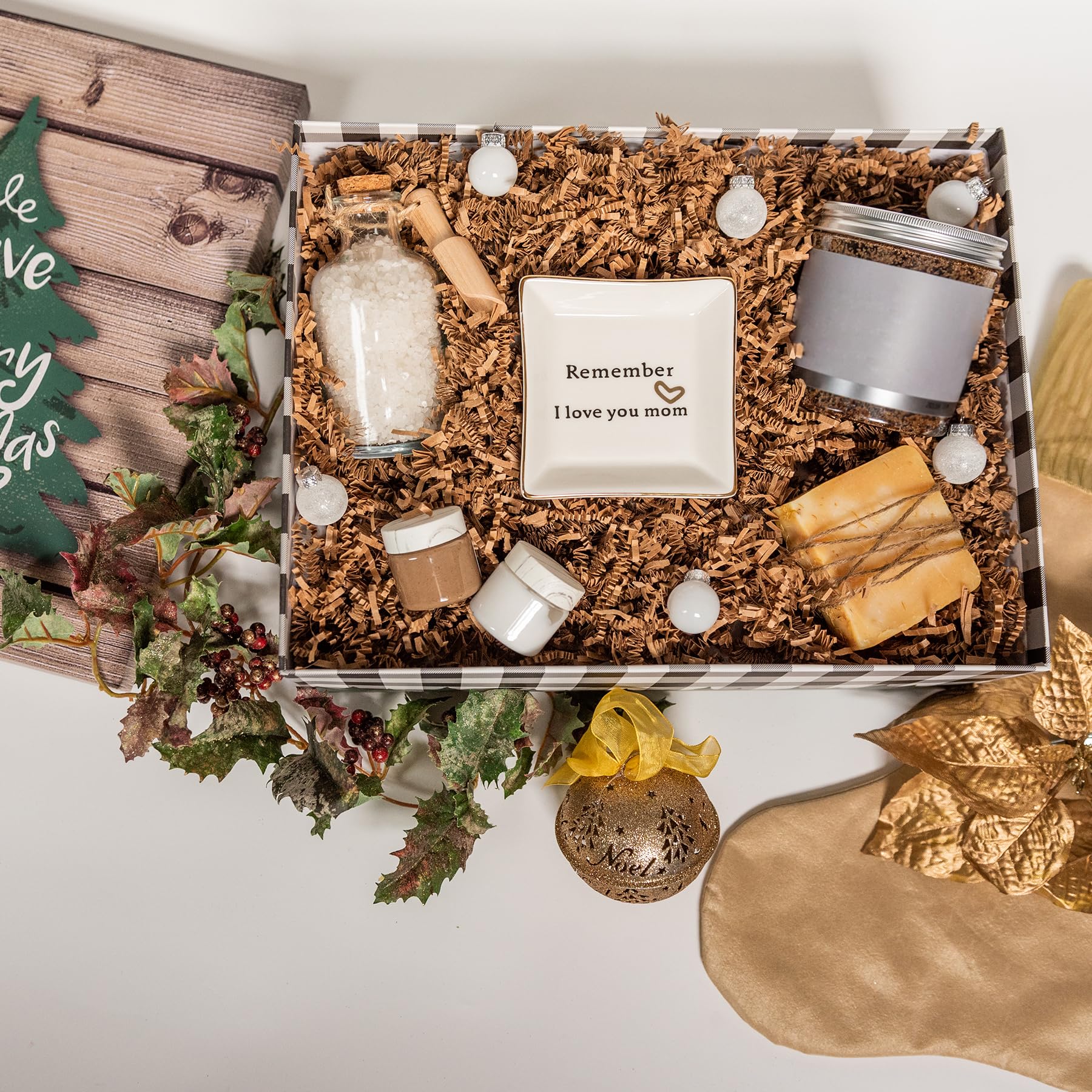 HOME SMILE Ceramic Ring Dish Jewelry Tray - Remember I Love You Mom - Birthday, Mother's Day, Valentine's Day and Christmas Gift