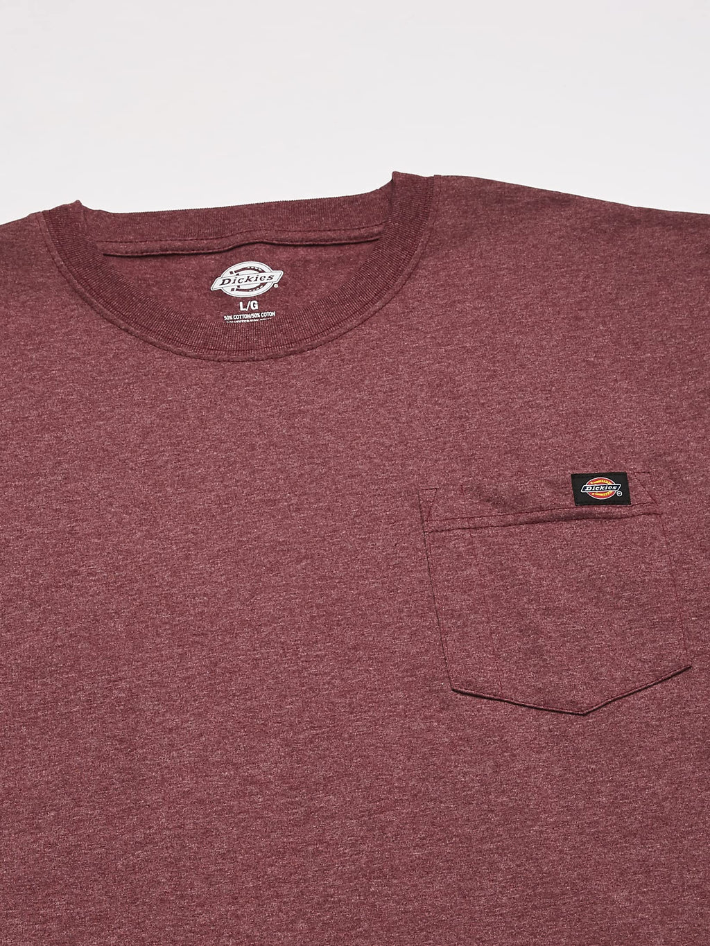 Dickies Men's Heavyweight Crew Neck Short Sleeve Tee, Burgundy Heather, Medium