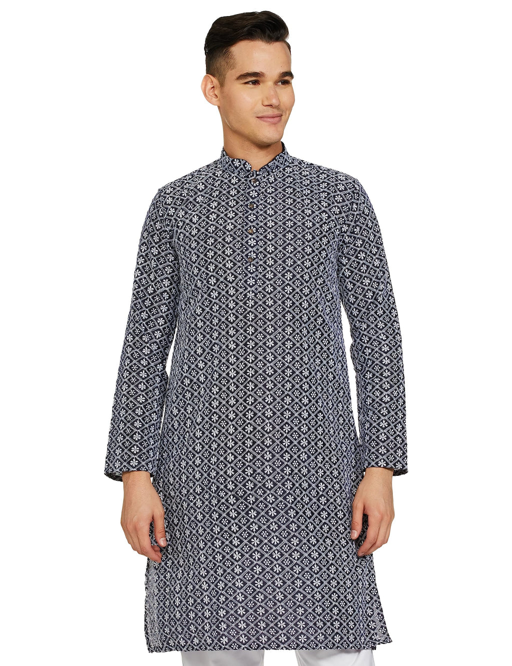 Be Active MenS Traditional Embroidered Lucknowi Full Sleeves Kurta || Cotton Kurta For Men || Men Kurta For Wedding || Kurta Fo