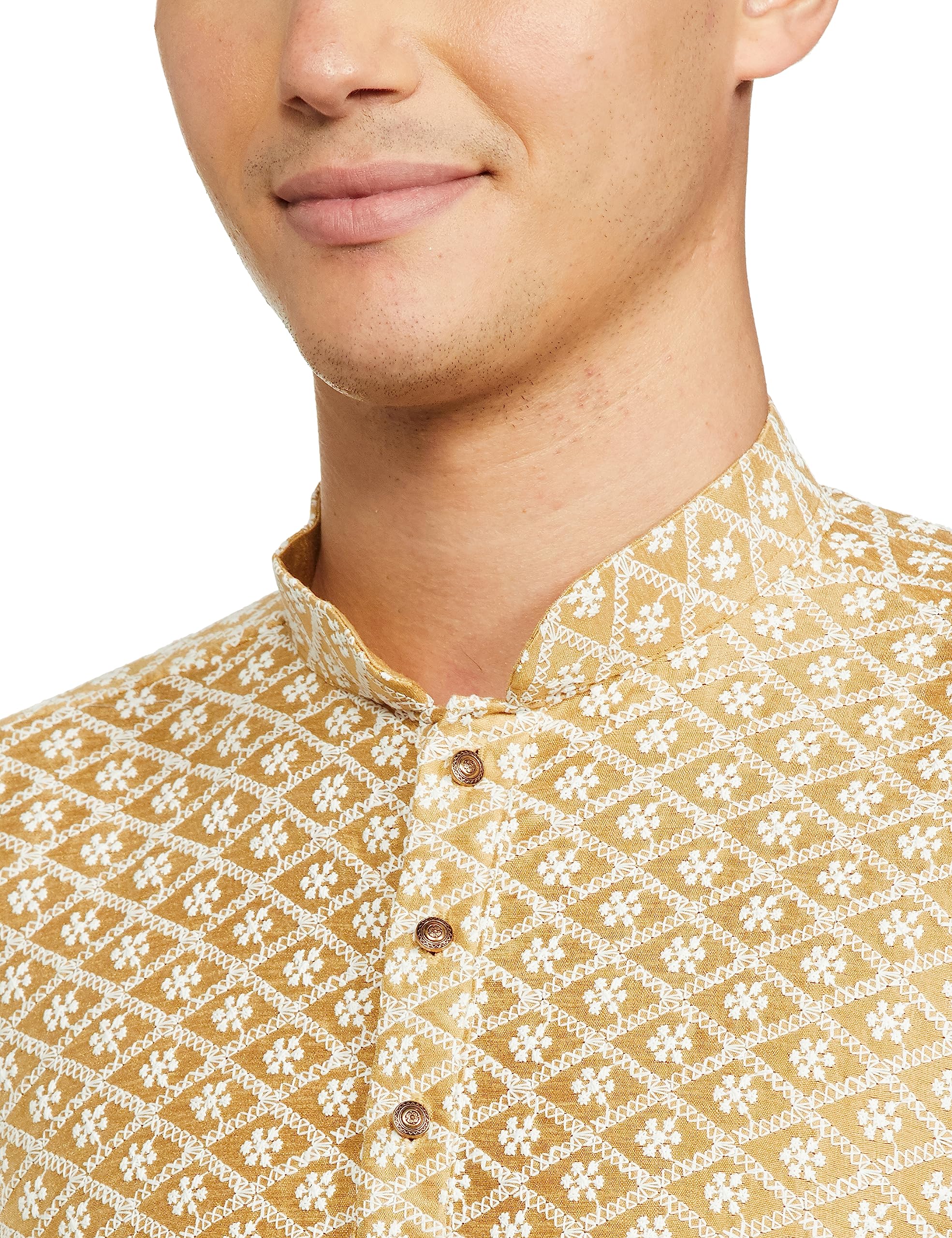 Be Active MenS Traditional Embroidered Lucknowi Full Sleeves Kurta || Cotton Kurta For Men || Men Kurta For Wedding || Kurta Fo