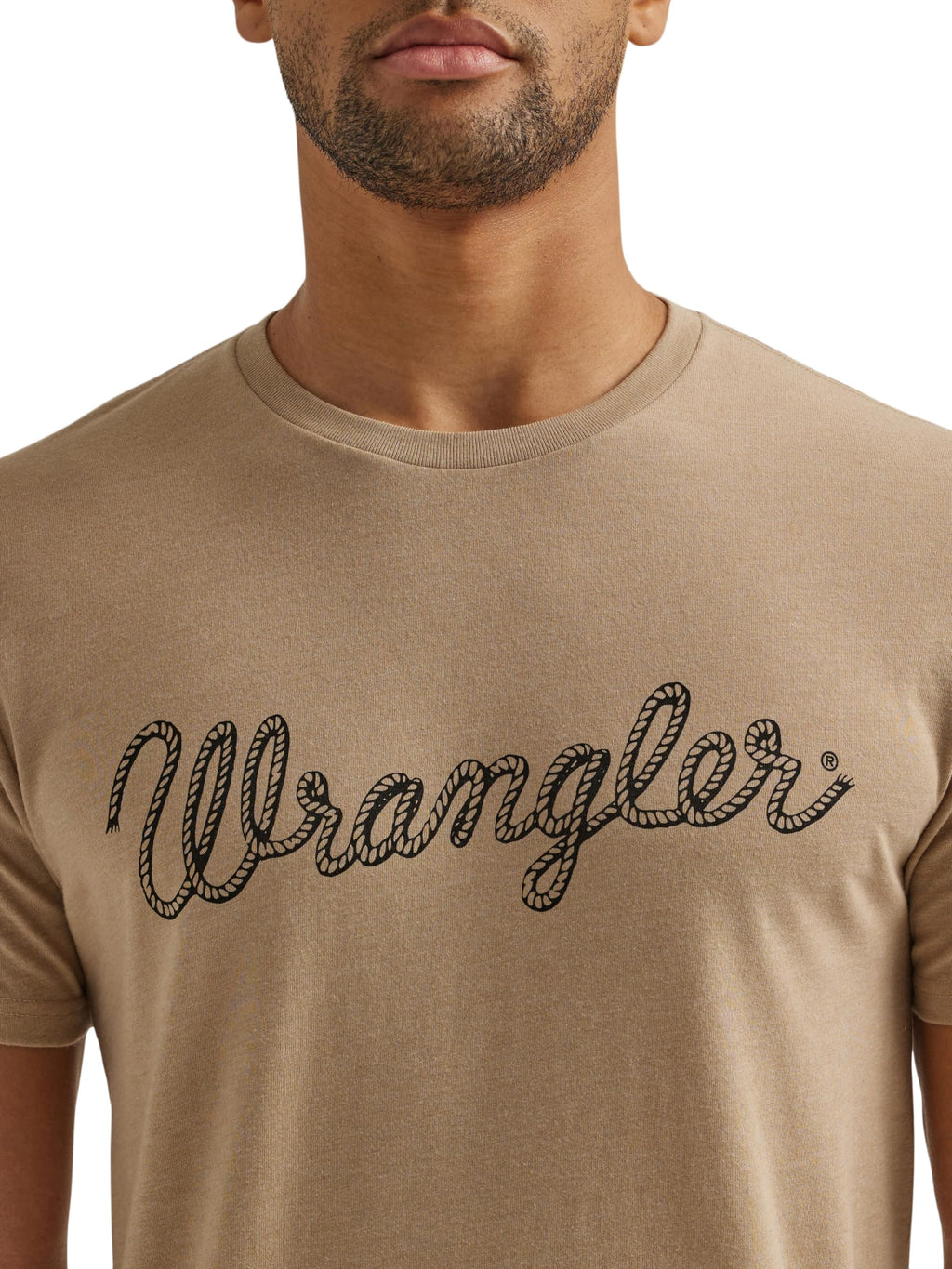 Wrangler Men's Western Crew Neck Short Sleeve Tee Shirt, Trench Coat Heather