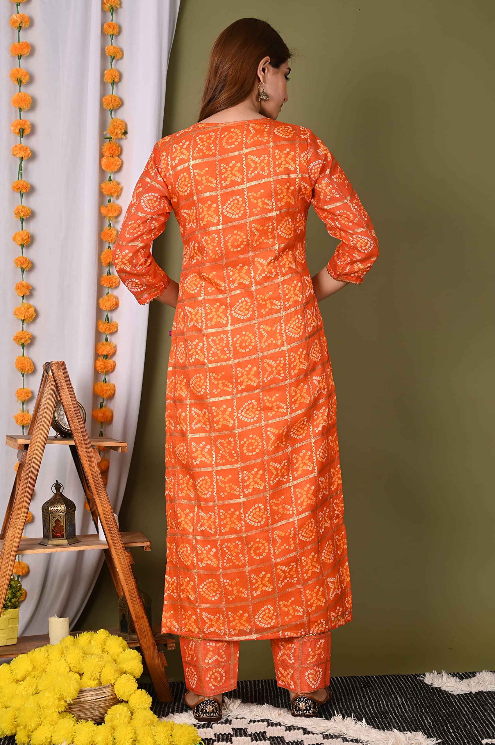Anni Designer Women'S Cotton Blend Straight Printed Kurta With Pant (Forum)