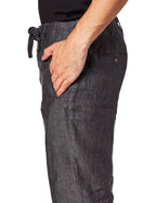 Perry Ellis Men's 100% Linen Drawstring Casual Pants For Men, Regular Fit, Lightweight (Waist Size 29-54 Big & Tall), Slate, 40W