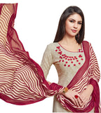 Anni Designer Womens Dusty Color Cotton Blend Embroidered Printed Dupatta Churidar Dress Material