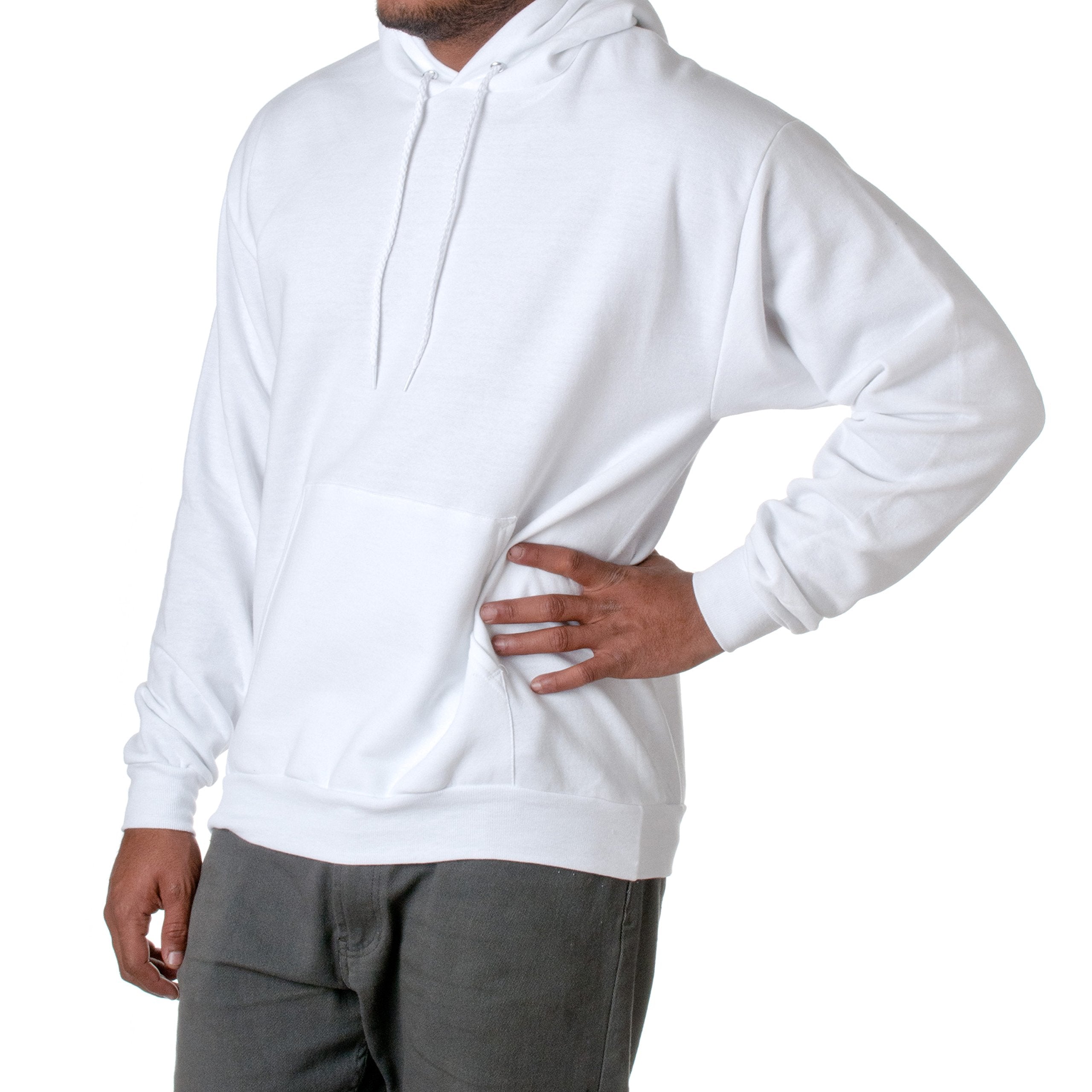 Unisex Ecosmart 5050 Pullover Hooded Sweatshirt - WHITE - S(D0102HI3MLU)