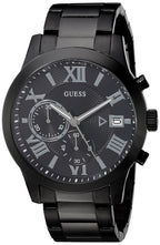 GUESS Stainless Steel Black Ionic Plated Chronograph Bracelet Watch with Date. Color: Black (Model: U0668G5)
