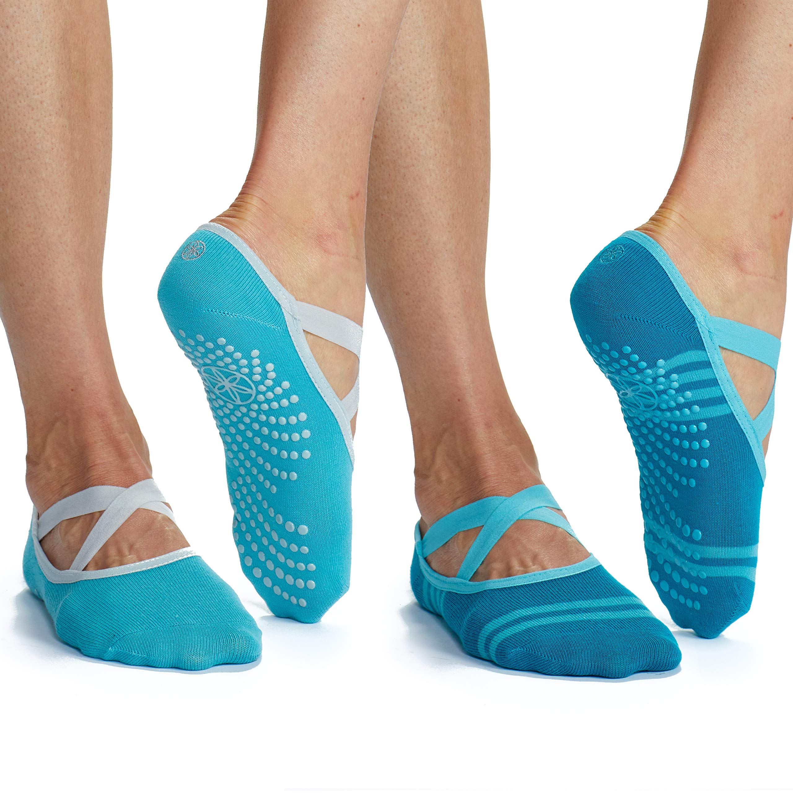 Gaiam Yoga Barre Socks - Grippy Non Slip Sticky Toe Grip Accessories for Women & Men - Pure Barre, Hot Yoga, Pilates, Ballet, Da