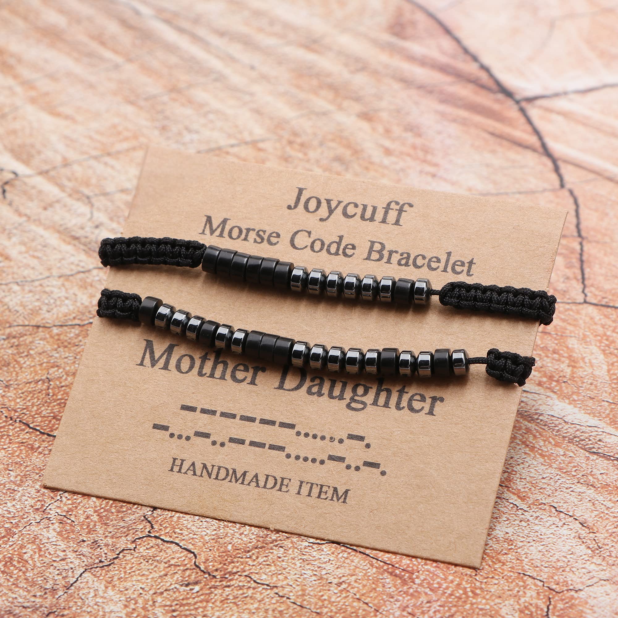 JoycuFF Mother Daughter Gifts Morse Code Bracelets for Women Unique Handmade Christmas Graduation Birthday Mothers Gift for Her