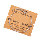 Silver Morse Code Bracelets for Women You Are My Sunshine Inspirational Bangle Jewelry Christmas Birthday Mother's Day Valentine
