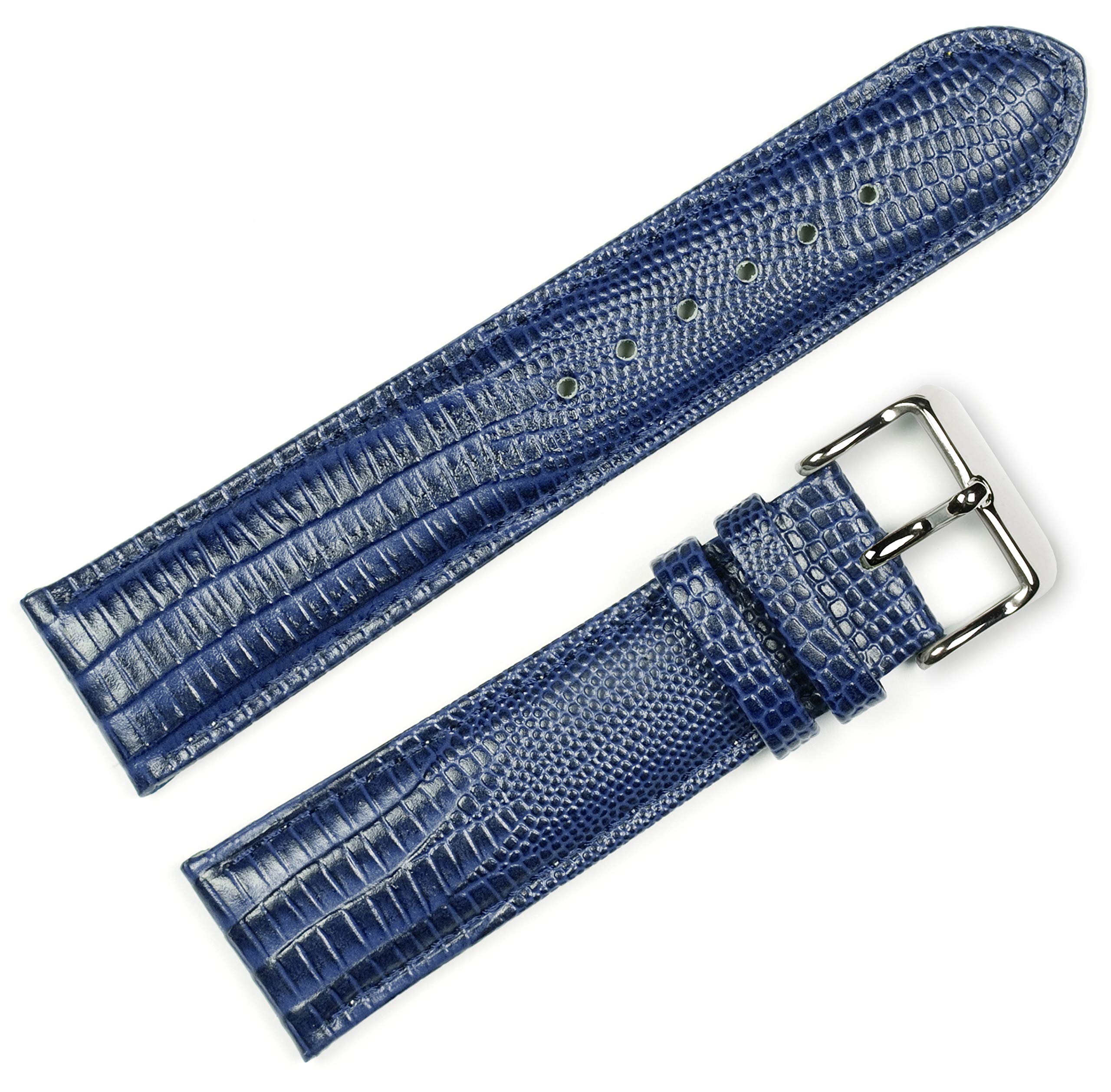 deBeer Teju Lizard Grain Watch Strap - Navy 19mm Watch Band