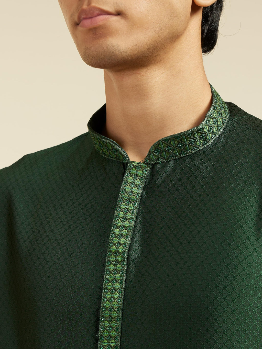 Diwas By Manyavar MenS Art Silk Thread Work Kurta (Green,M)